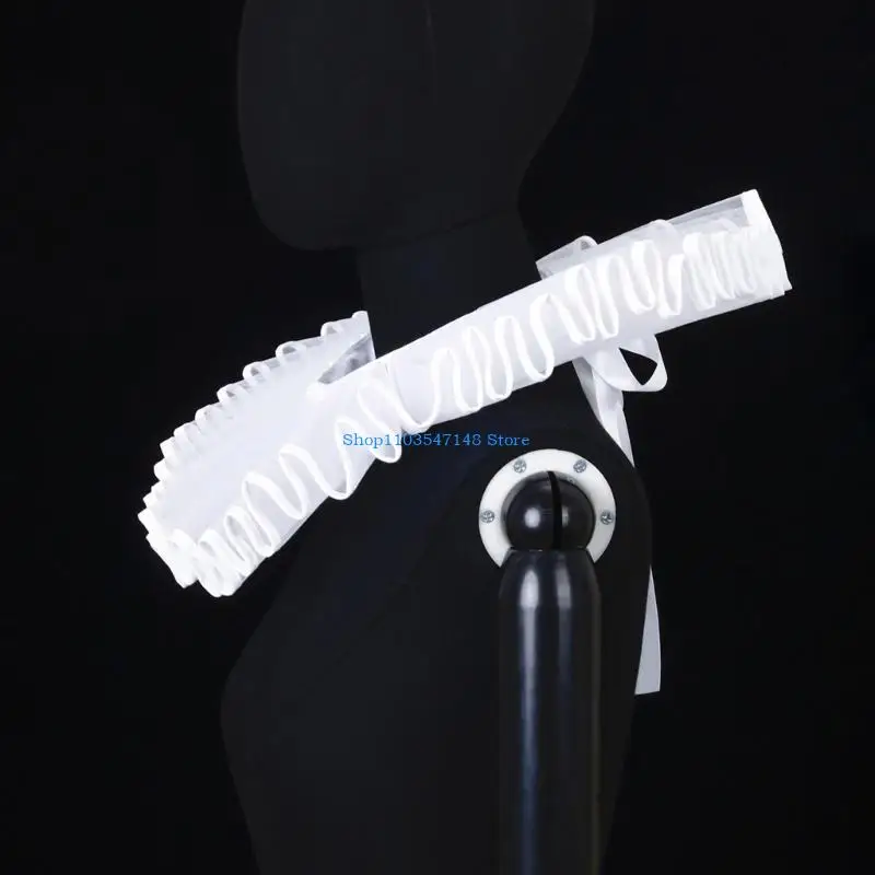 P88B Ruff Collar Ruffled Tie Collar Retro Cosplay Sopela Collar para Play Drama