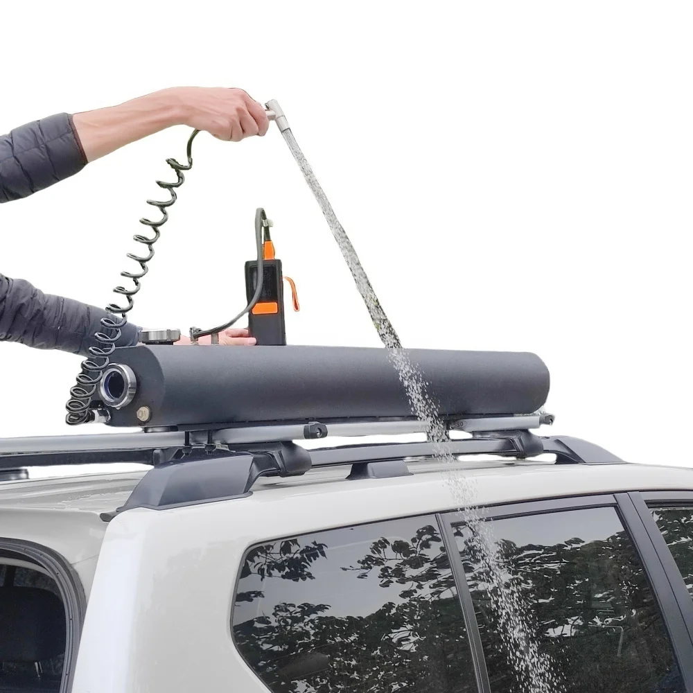 

Camping 30L Stainless Steel Pressure Water Tank With Shower Spray Hose Portable Pressurized Water Bottle