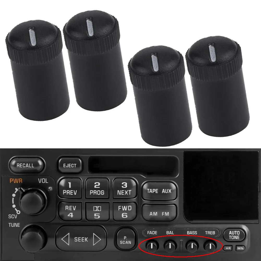 Radio Speaker Control Knob Set 4pcs Part Number 16195412 for Chevrolet Blazer 1995-2001 Camaro 1997-2002 1997-2004