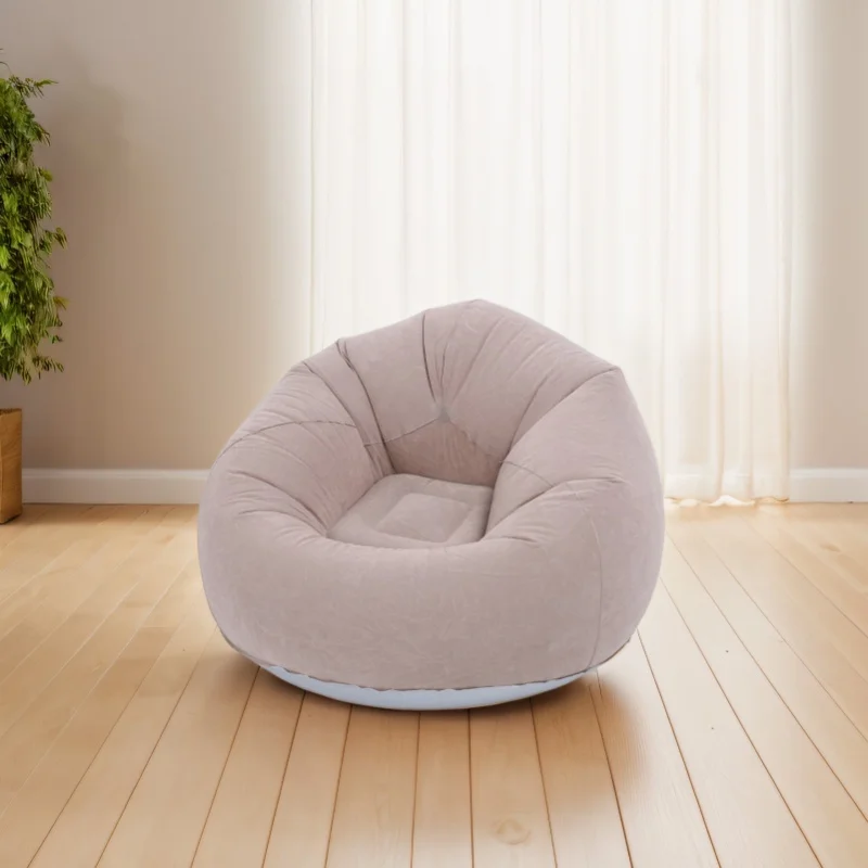 Inflatable Lounge Chair Portable Sofa Couch For Living Room Bedroom Balcony Reading Room Gray