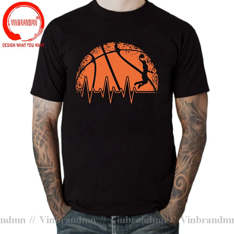 

Funny Basketball Heartbeat T Shirts Summer Sports Style Graphic Cotton Streetwear Short Sleeve Basketball Lovers Gifts T-shirt