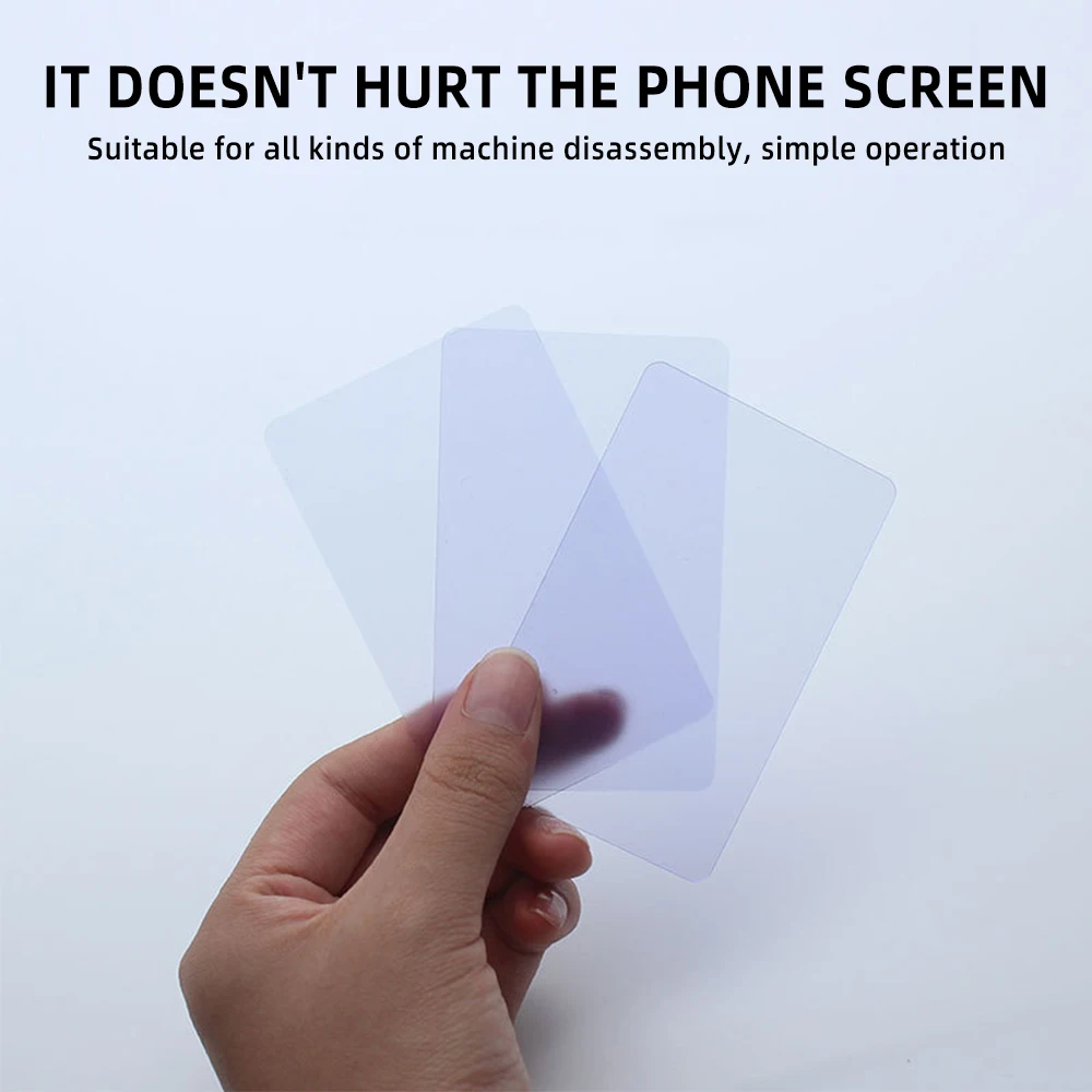 10 pezzi di carta di smontaggio superficie curva Display Screen Remover sottile carta dura per lo smantellamento del biglietto da visita