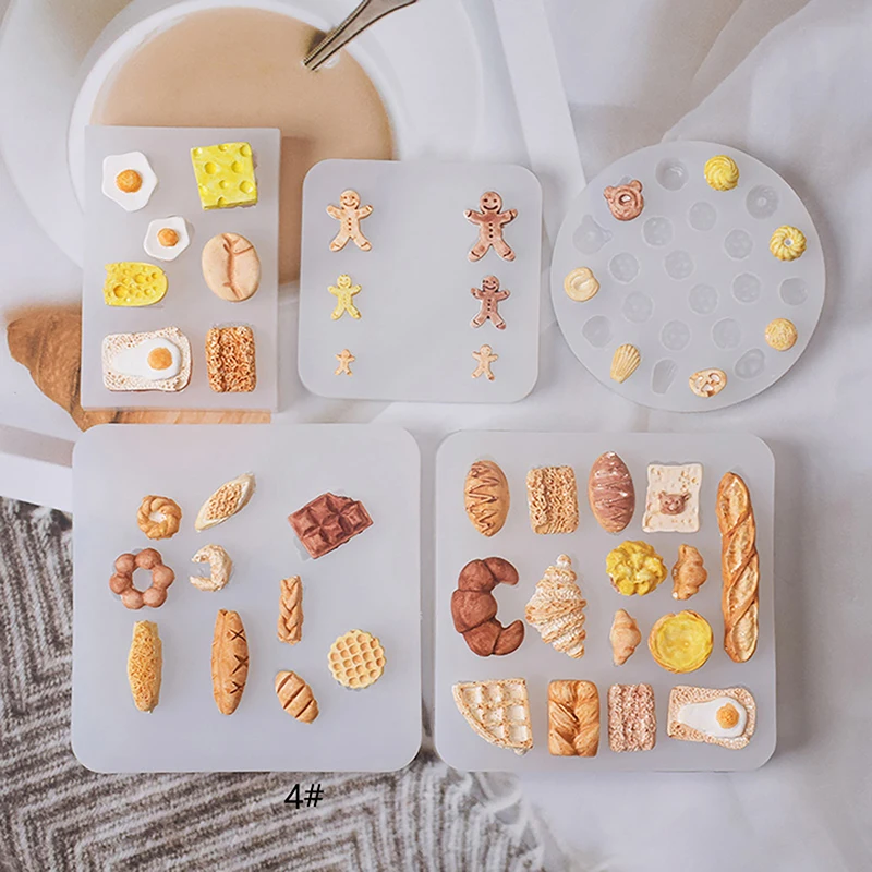 Mini DIY Silicone Mold Donuts Hot Dog Baguettes Croissants Waffles Cookies Gingerbread People