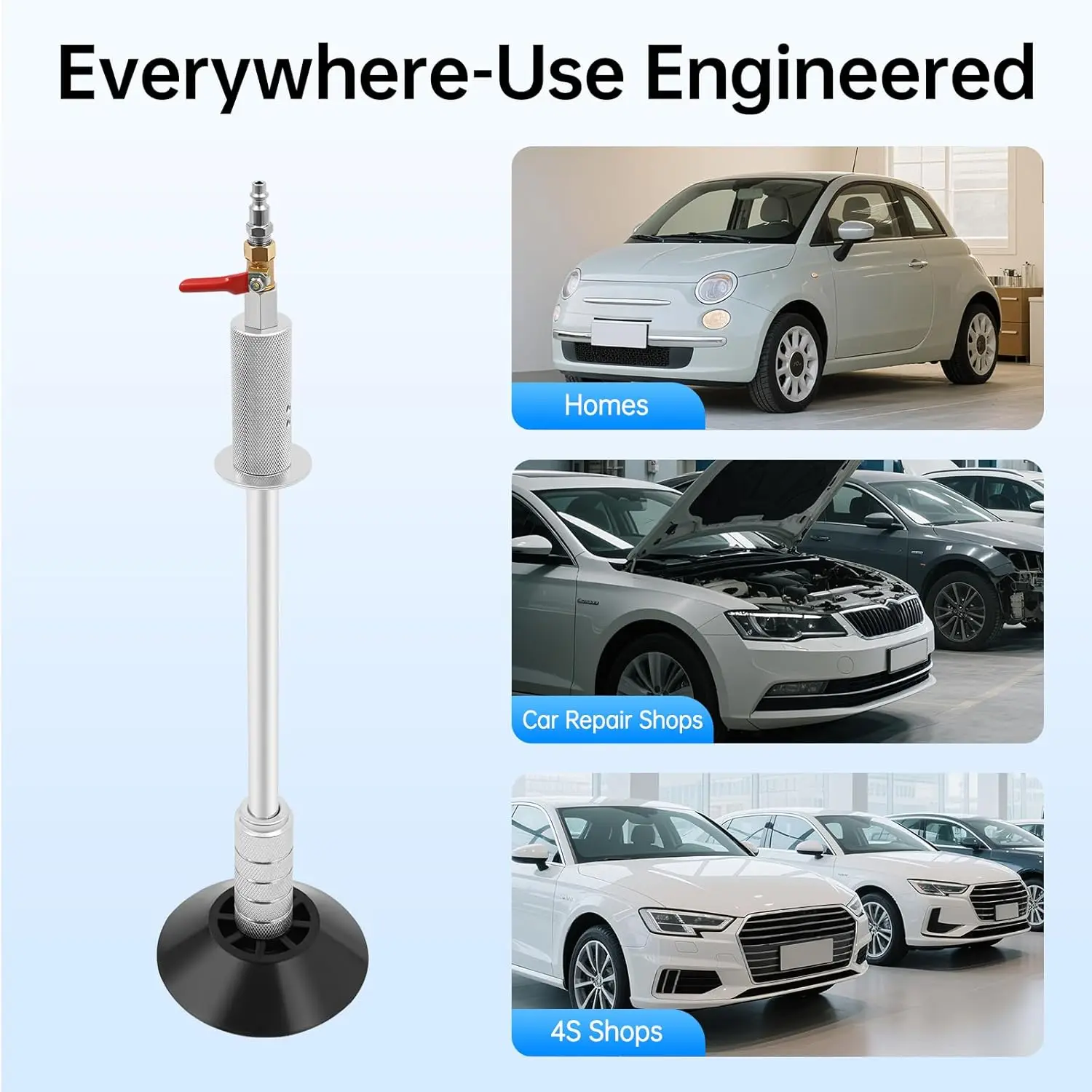 

Комплект пневматического съемника вмятин, 24,2-дюймовый скользящий молоток с 3 присосками (3,2 дюйма 4,7 дюйма 6,1 дюйма), инструмент для ремонта вмятин автомобиля для кузова автомобиля