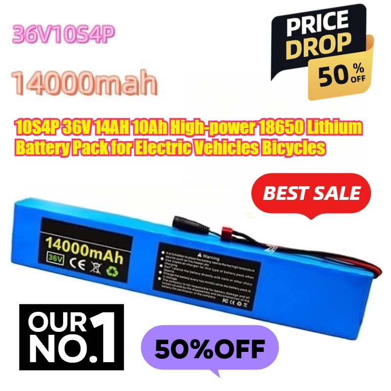 

10S4P 36V 14AH 10Ah High-power 18650 Lithium Battery Pack for Electric Vehicles Bicycles
