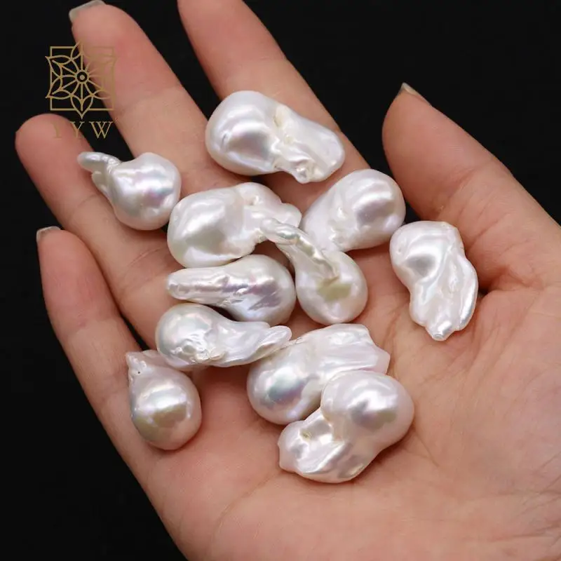 1 Pc Big Size Large High Quality Cultured Baroque Freshwater Pearl Big Beads Irregular White Stone For Jewelry Making 13-18x30mm