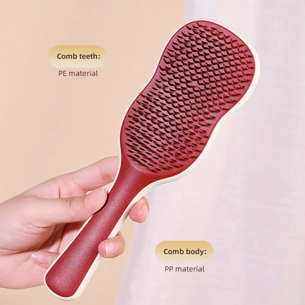 แปรงหวีผมรูปใบกล้วยแปรงผมไม่พันกันนวดหนังศีรษะสำหรับจัดแต่งทรงผมหยิกเครื่องมือดูแลร้านเสริมสวย