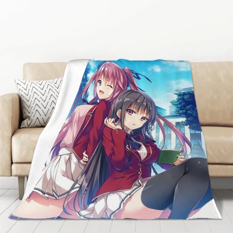 Youkoso Jitsuryoku Shijou Shugi No Kyoushitsu E Blanket for Sofa Blankets & Throws Microfiber Bedding Knee Winter Warm Fleece