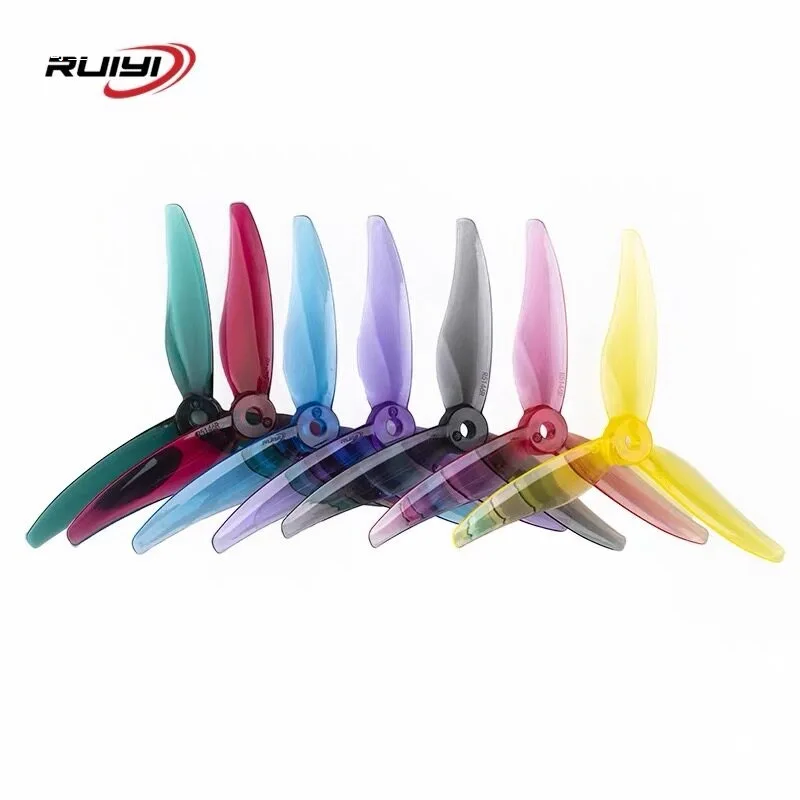 2 Pares de Hélices RUIYI R5146 de Tres Aspas de 5 Pulgadas para Drones FPV de Carreras, Hélice de Vuelo Floral FPV, Nuevas