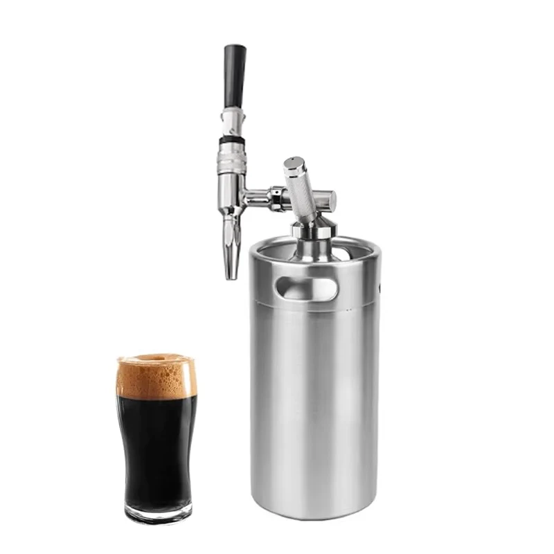 

Nitro Cold Brew Coffee Barrel,Stout Beer Coffee Faucet Dispenser,Homebrew Nitrogen Beer Keg Tap Mini Growler Kit, 2L / 3.6L