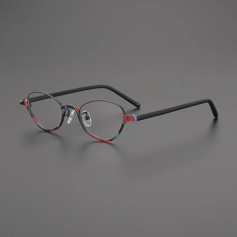 

Retro ultra-light pure titanium glasses frame F85897 small face acetate glasses frame can be equipped with prescription glasses.