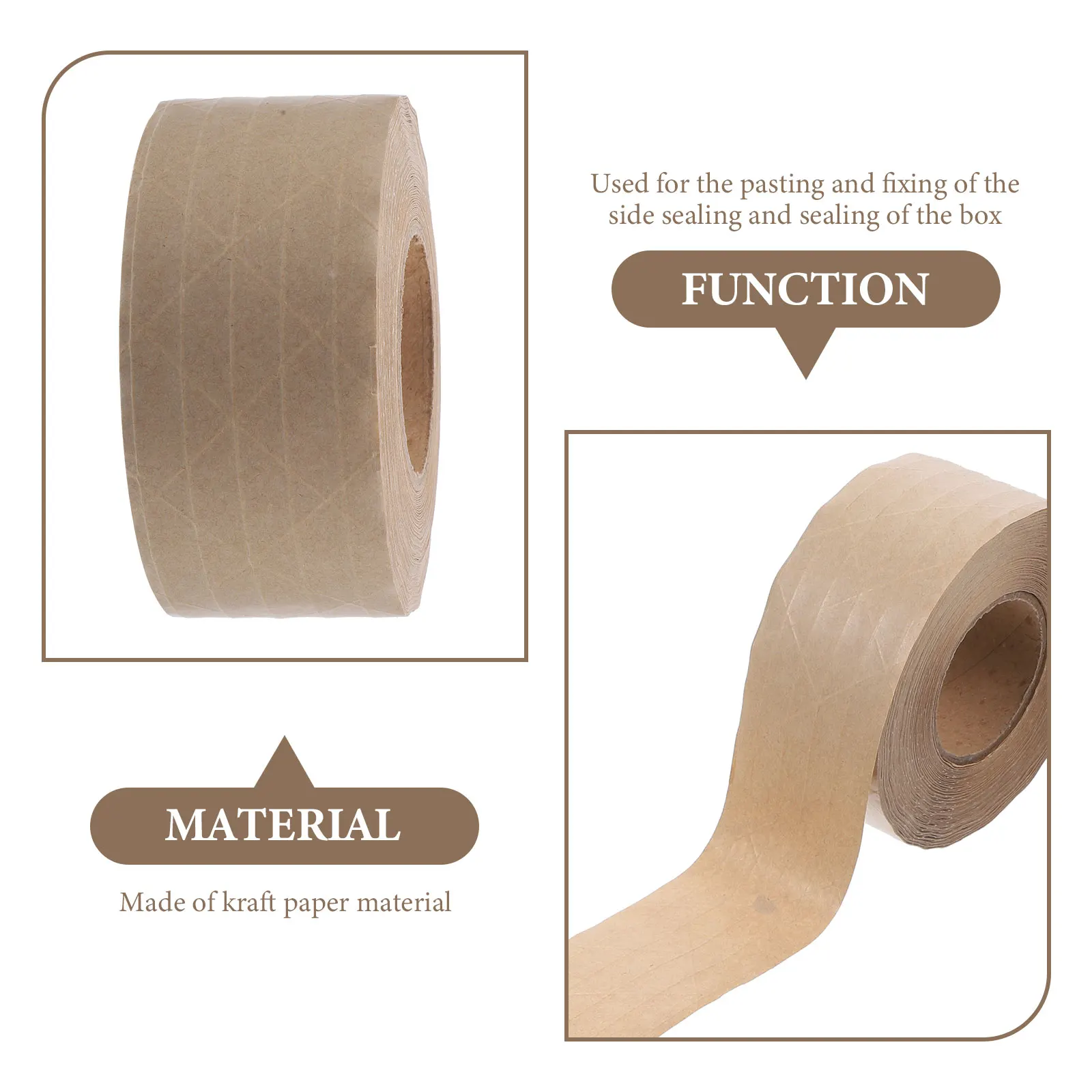 

Paper Tape Packaging Sealing Gummed Water Activated Wrapping Light Brown Office