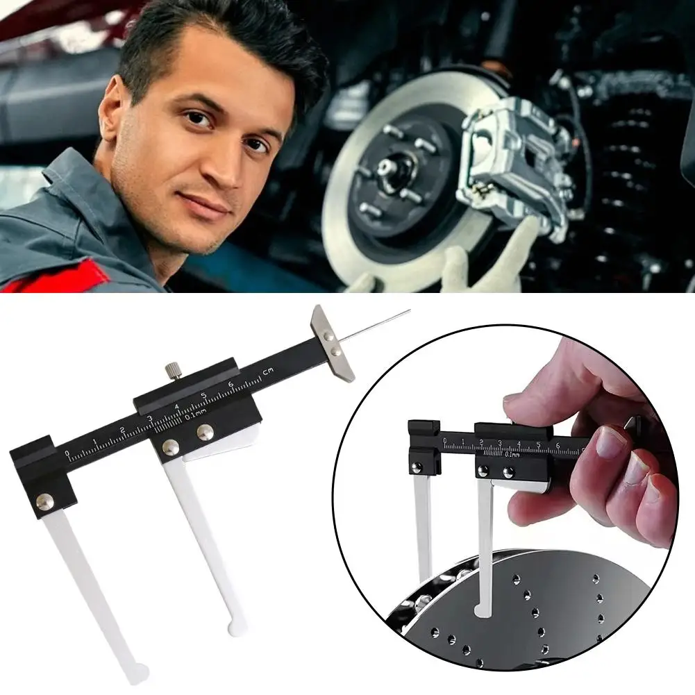 Brake Disc Thickness Measuring Caliper 0 - 60mm Range Anti-Rust Clear Scale Compact Car Repair Tool For Brake Disc Measurement