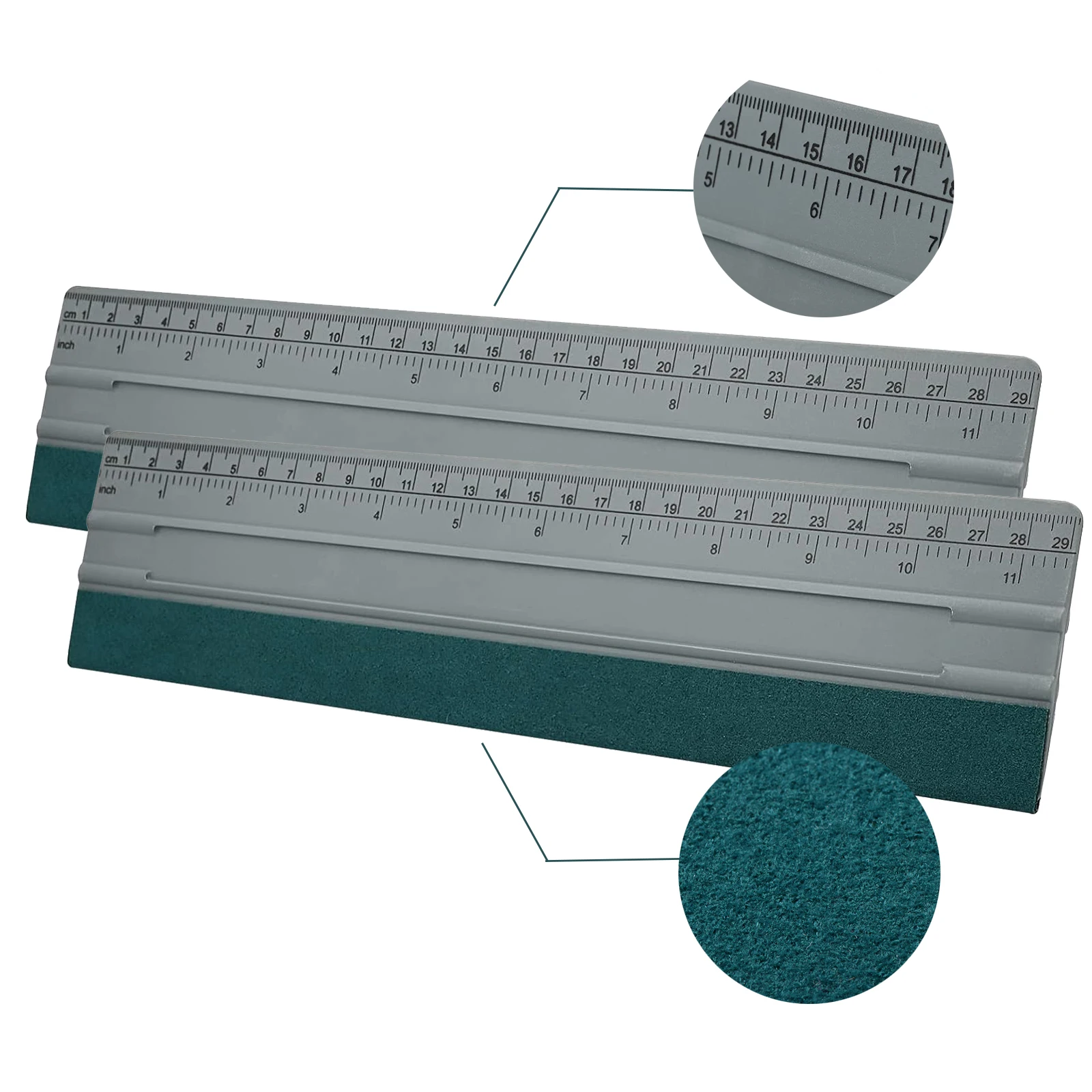 

EHDIS 2 шт./упак. 11,4-дюймовый скребок для виниловой пленки с микро-фетровым краем и линейкой, обои, автомобильная пленка, установка знаков, инструменты для рукоделия