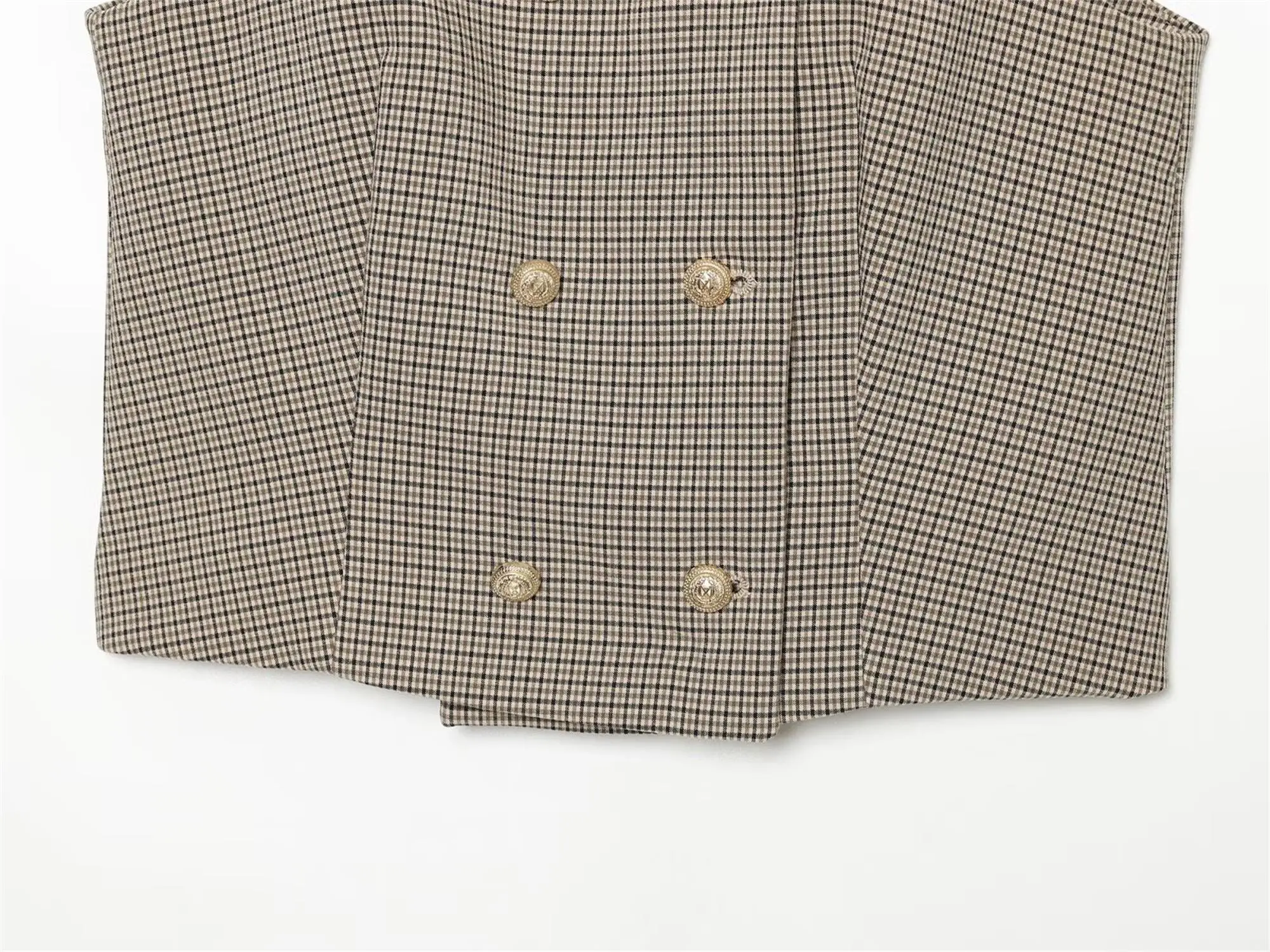 Damen Zweiteiler-Outfit: Ärmelloses O-Ausschnitt-Top, Blazer, Hochgeschnittene Weite Hose mit Gürtel, Eleganter Büro-Look, Neuer Herbstanzug – Detail 7