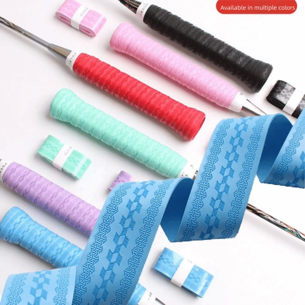 Embossing Badminton Racket Handle Grip PU Multicolor Badminton Overgrip Anti-slip Sweat-absorbing Tennis Handle Tape