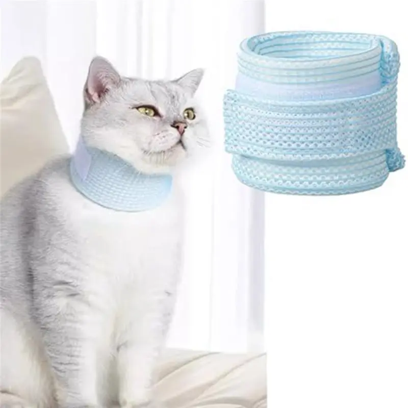 A84X-غطاء دعامة رقبة قطة قابل للتنفس وقابل للتعديل - طوق إيزابيثان للتعافي بعد الجراحة ومضاد للخدش ومضاد لللعق #3