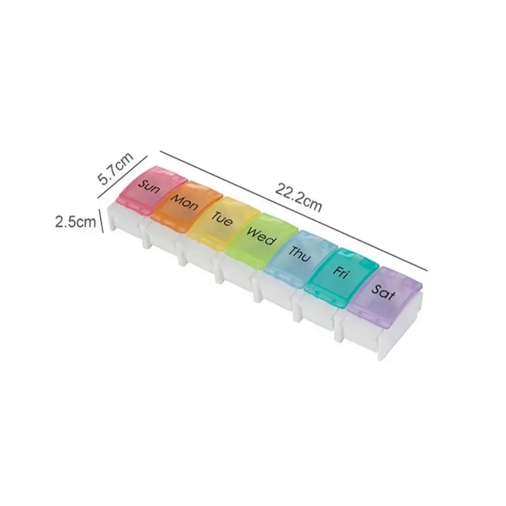 Boîte à pilules portable arc-en-ciel, presse pour piano, simple, NucleoPill, 7 boîtes par semaine