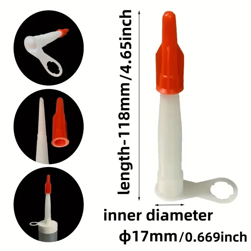 Caulk Saver Cap (Red, PE Material), Reusable Nozzle Cover to Stop Caulk & Adhesive Solidification