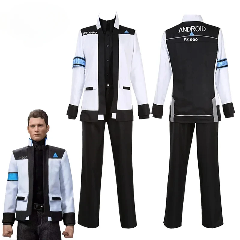 Game Detroit:Become Human Connor Cosplay Costume Adult Unisex RK900 Agent Uniform Coat Shirt Pants Suit Halloween Carnival