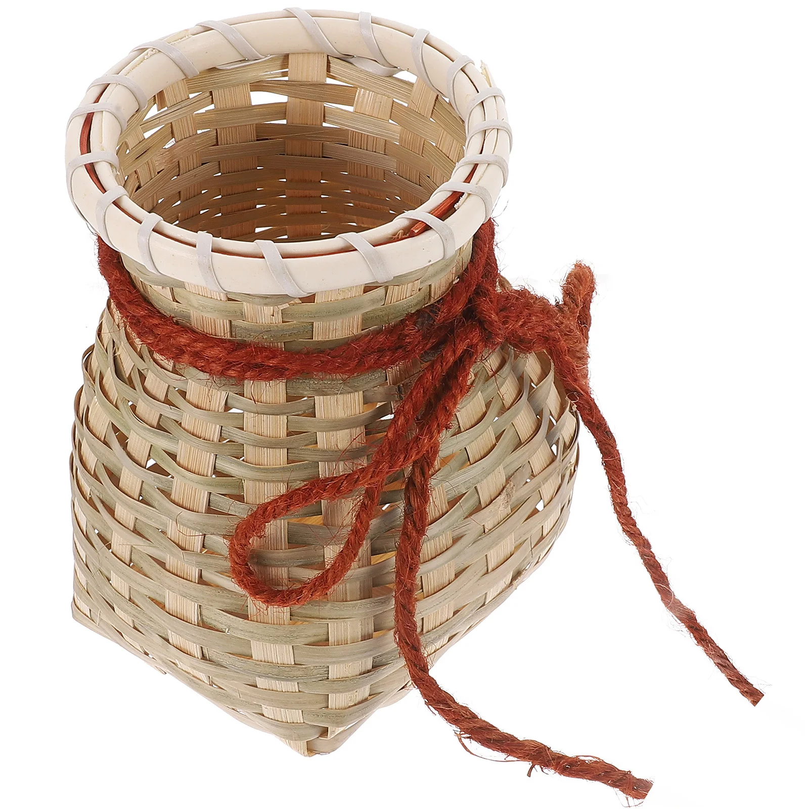 

1Pcs Bamboo Basket Handmade Woven Storage Container Flower Arrangement Decorative Basket for Home Garden Yard