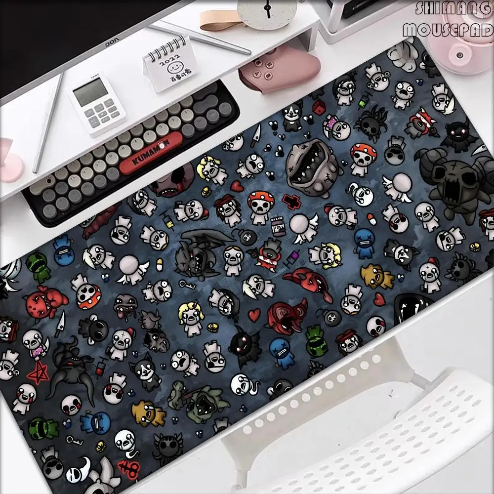 Anime The Binding Of Isaac Mousepad Game Keyboard Lock Edges Mice Pad Computer Accessories Non-slip Deskmats Pc Cabinet Mausepad