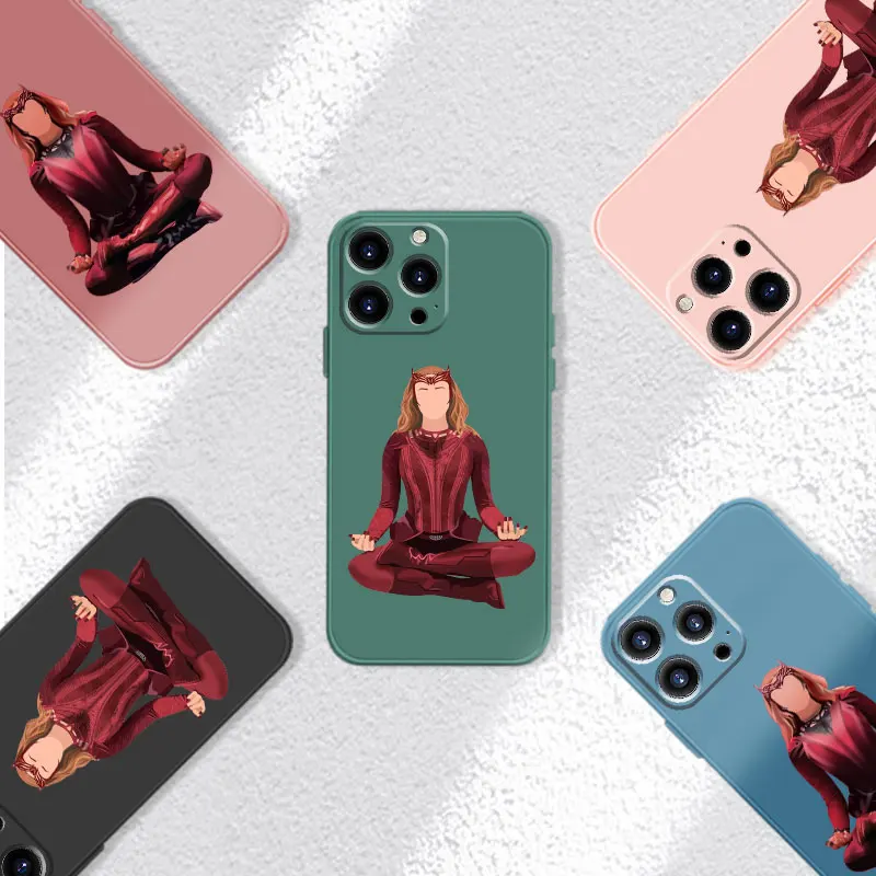 Case for iPhone 14 13 11 12 Pro XS Max X XR 7 8 6 6S Plus Mini SE2 SE Liquid Silicone Phone Cases Scarlet Witch Wanda Maximoff