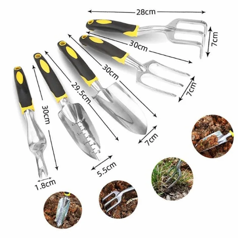 Garden Tool Hand Trowel,Rake,Cultivator,Weeder Tools with Ergonomic Handle,Garden Lawn Farmland Transplant Gardening Hand Tools