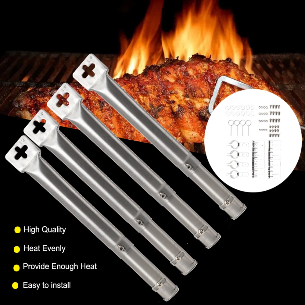 4 Teile/satz Universal BBQ Grill Rohr Einstellbare Edelstahl Grill Rohr Brenner Outdoor Indoor Gas Grillen Ersetzen Teile – Detail 2