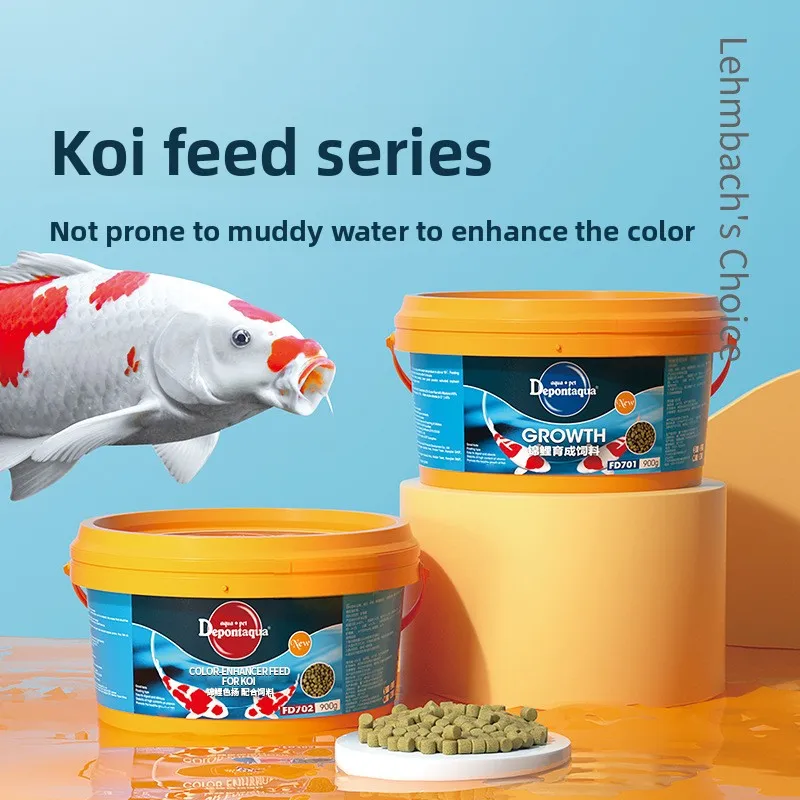 

Depontaqua Koi Fish Food - Color Enhancing & Growth Formula, High Protein Floating Pellets for Koi & Goldfish,Balanced Nutrition