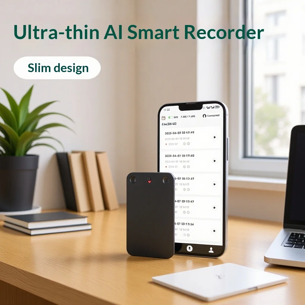 

Ультратонкий AI-диктофон K3A с голосовым управлением, интеллектуальный переводчик ChatGPT, управление через приложение в реальном времени, профессиональное HD-устройство с шумоподавлением