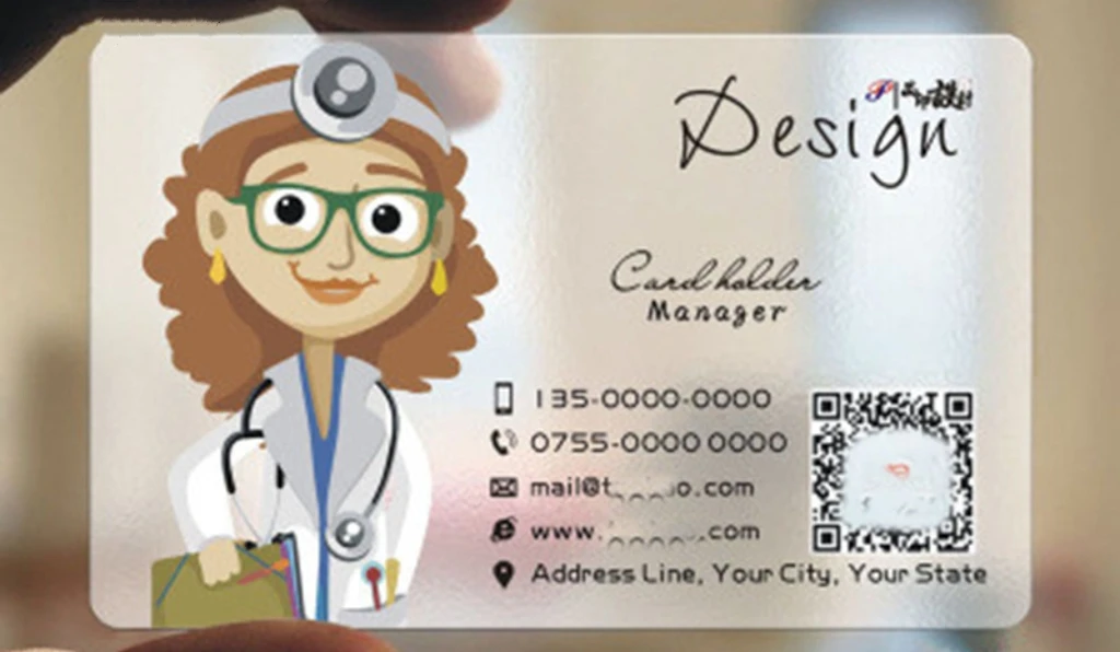 カスタマイズされた透明な名刺 PVC プラスチッククリア名刺防水片面印刷コーナーラウンド