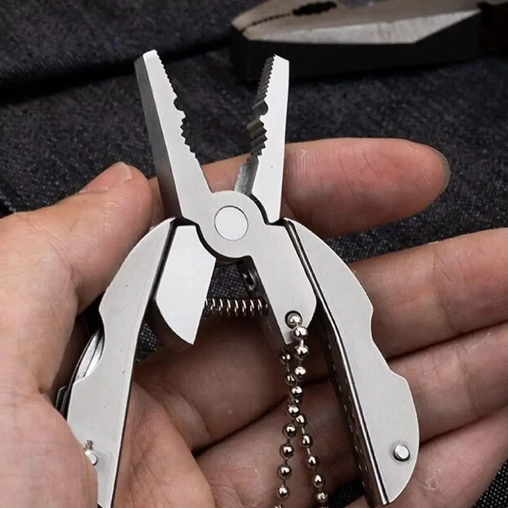 Portable Stainless Steel Multi-Tool Pliers Screwdriver Keychain Travel Kits Perfect For Outdoor Use
