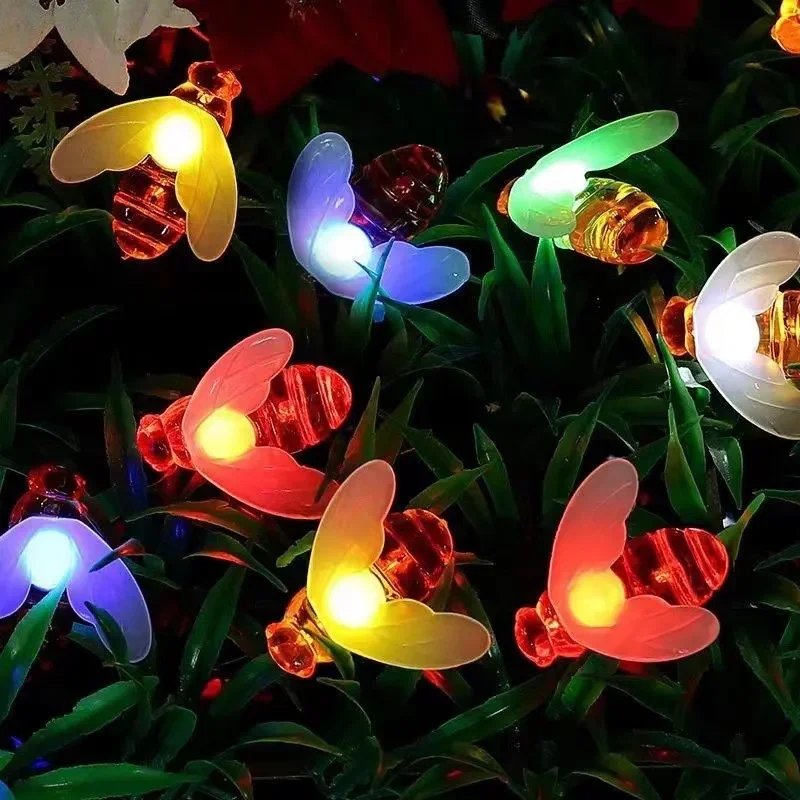 Solar Honey Bee Light LED String Lights Suitable for Garden Balcony Tree Wedding Street Shrubbery Parterre Decoration
