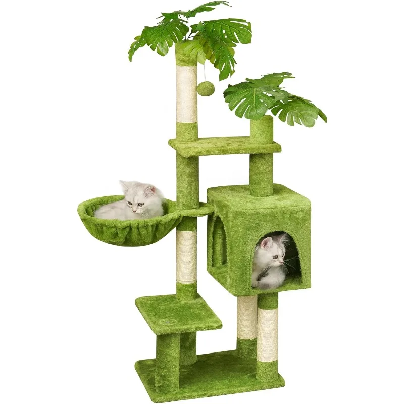 Cat Tree with Leaves for Indoor Cats, 47