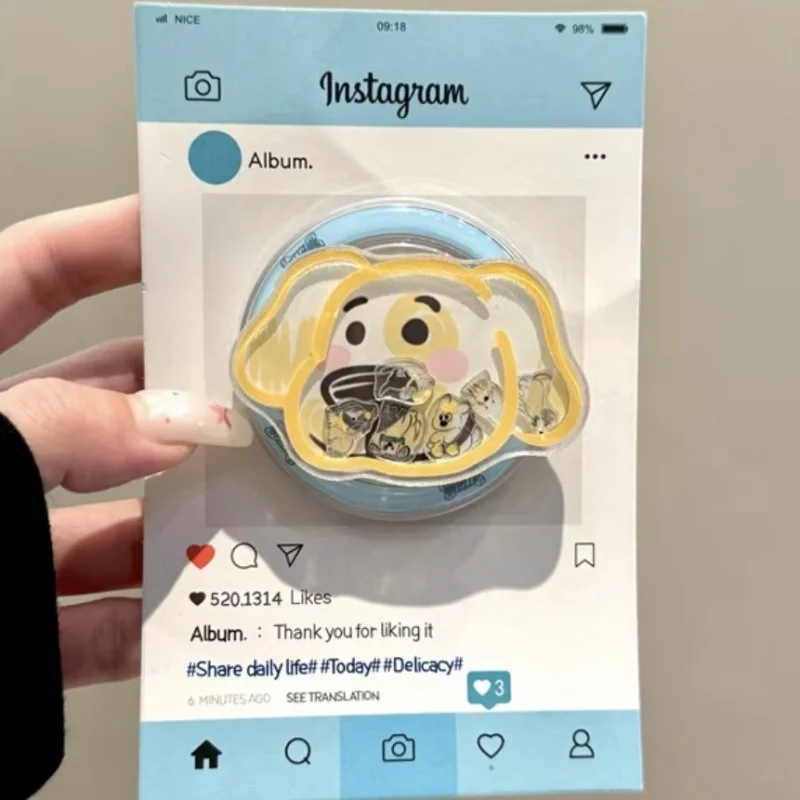 

Korean Cute Quicksand Shake Puppy Magnetic Phone Holder Stand Grip Tok GripTok Support For iPhone 15 16 For Magsafe Accessoriess