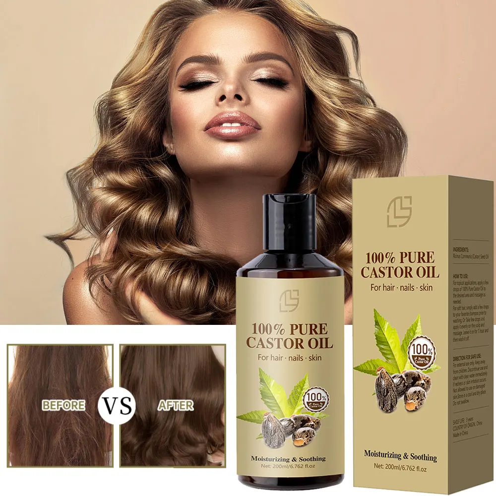 

Black Castor Oil Healthy Organic Castor Oil Improves Hair Line Toughness Nourishes The Body Skin Hair Massage Moisturizing 200ml