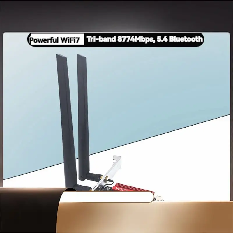 

MT7927 Беспроводная Wi-Fi-карта Двойные антенны 8 дБ 2,4G/5G/6G Трехдиапазонная поддержка 8774M MT7927 Карта Wi-Fi7 BT5.4 Гигабитный адаптер-X64A