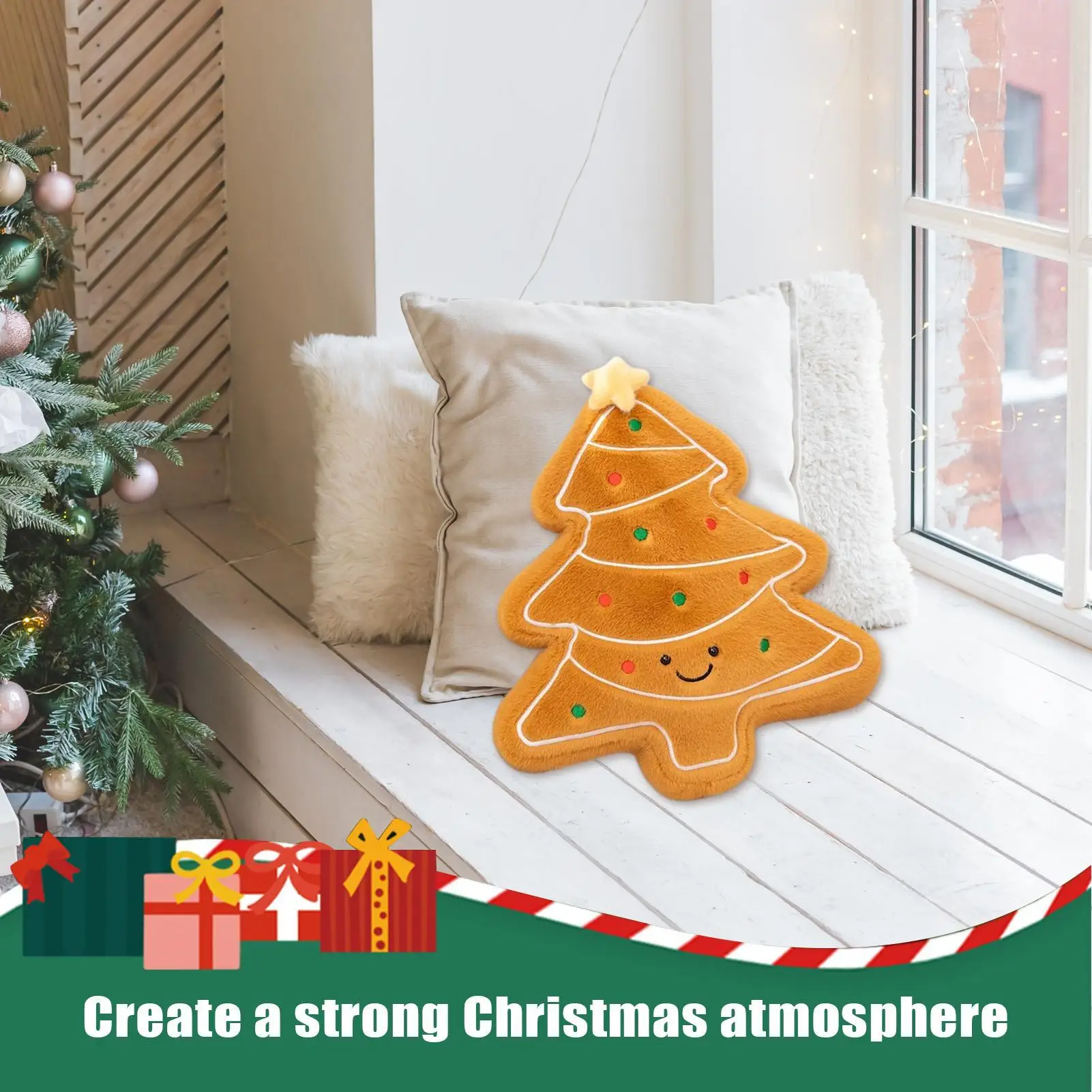 

Christmas Pillows For Couch Stuffed Christmas Tree Gingerbread Cushion Holiday Cushion Pillow For Interior Designers Bedroom