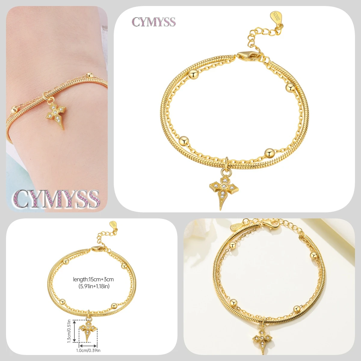 Zierliches Tennisarmband aus 925er Sterlingsilber mit Schmetterlingsanhänger und eingelegtem Zirkonia, edler Schmuck für Frauen, Hochzeits- und Geburtstagsgeschenk – Detail 7