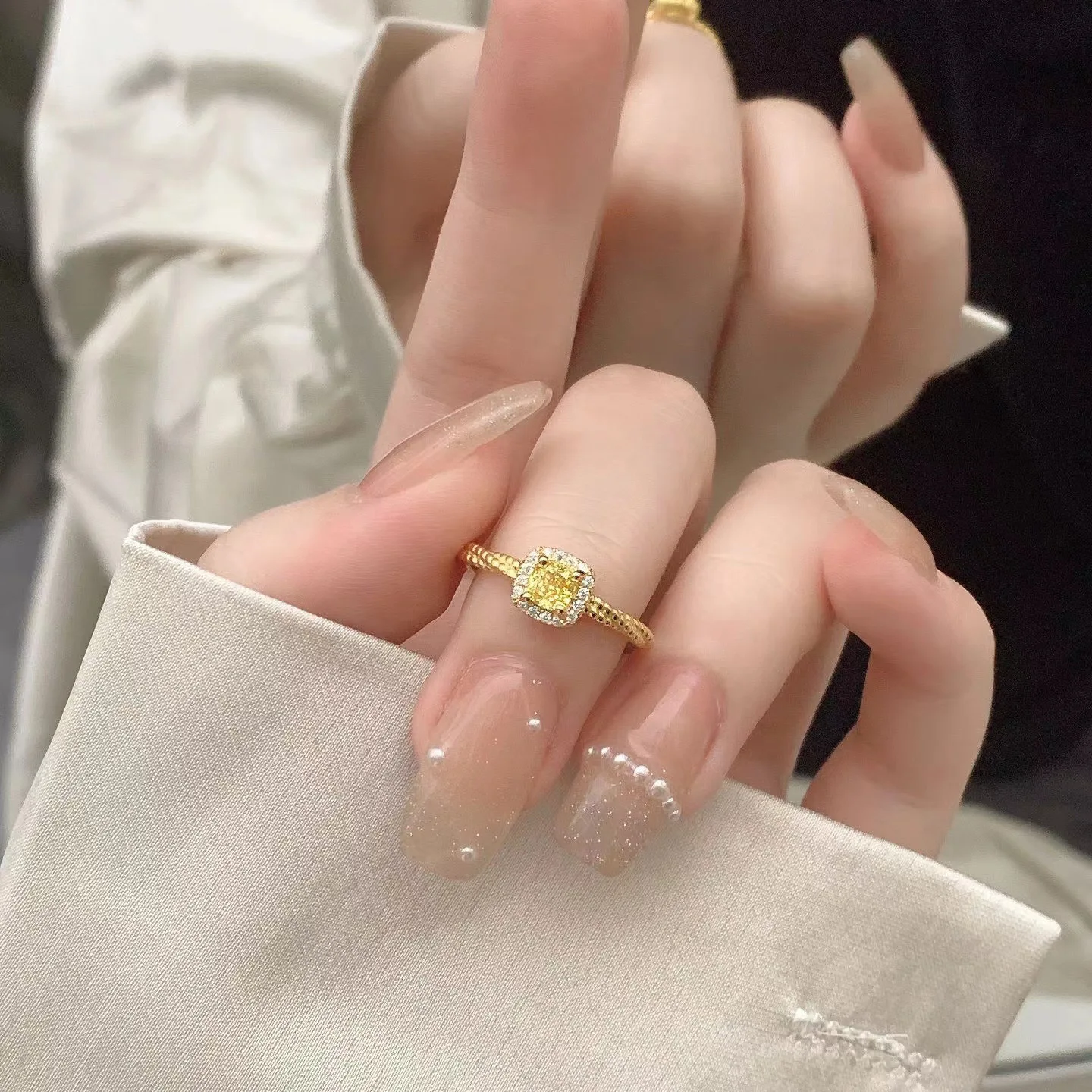New 925 Sterling Silver Green Stone Lady Weeding Open Rings for Party AAA Cubic Zirconia Gorgeous Women Anniversary Mom Gift