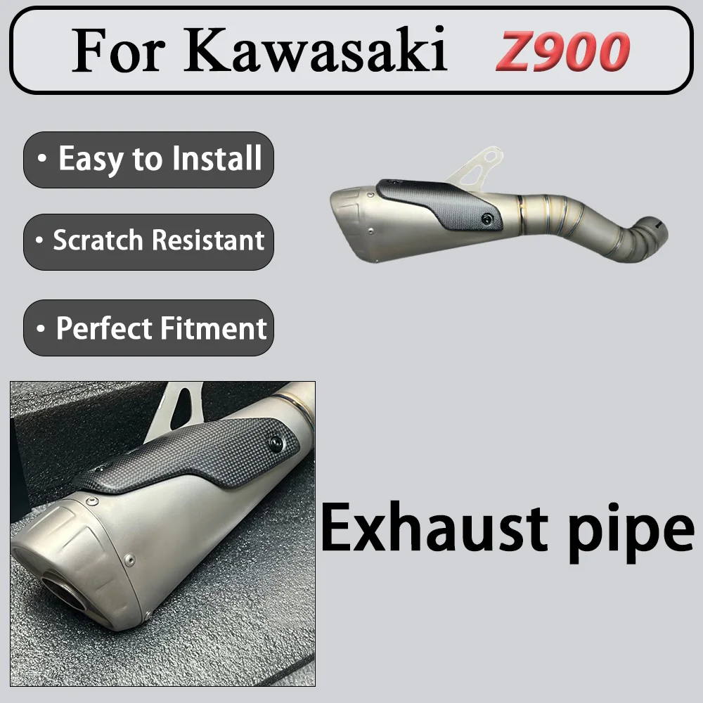 For Kawasaki Z900 FST Titanium Alloy Exhaust Tailpipe V4 Genuine Carbon Fiber Protective Cover with Independent Clip Structure