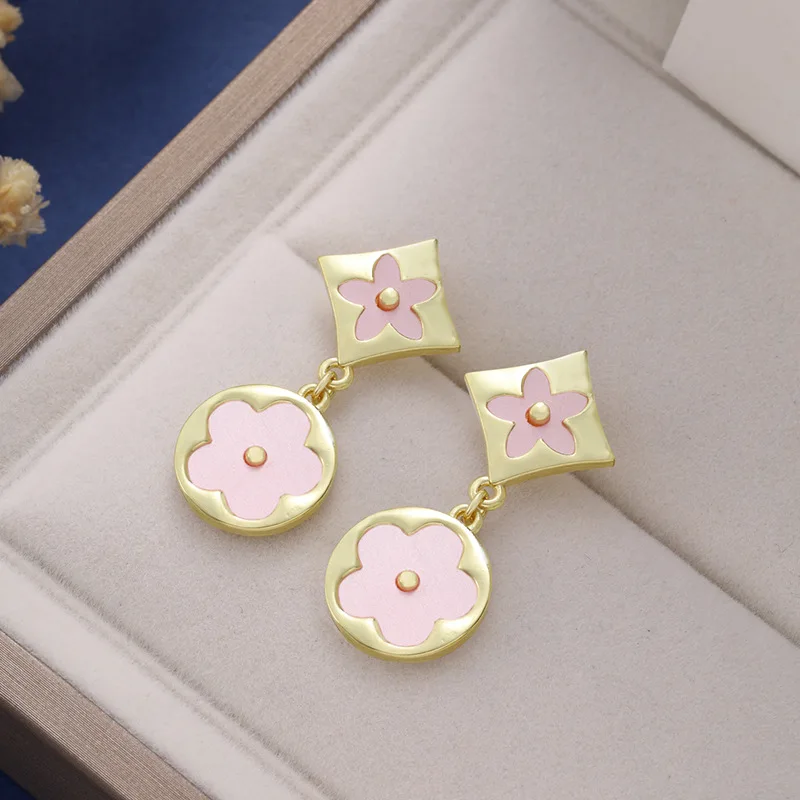 أقراط مبتكرة من خمس أوراق زهرة للنساء ، مجوهرات البرسيم للإناث ، هدية عيد ميلاد ، حفلة يومية ، مزاجية ، 3 ألوان ، جديدة #4