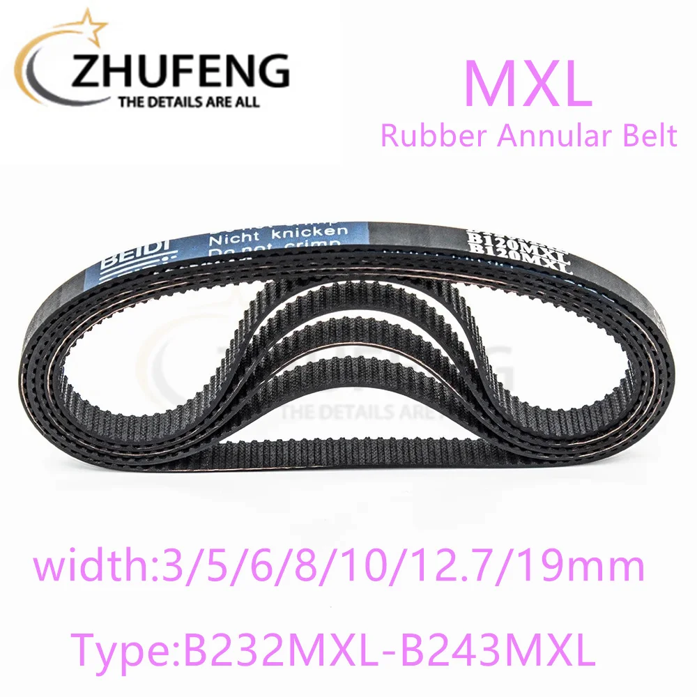 MXL High torqueTiming BeltBelt B232B233B234B235B236B237B238B239B240B241B242B243  Width 3/5/6/8mmto19mm For 3D Printer Drive Belt