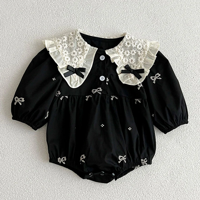 New Kids Baby Girls Long Sleeve Sweet Embroider Sisters Rompers Spring Autumn Kids Baby Girls Children Clothes Dress