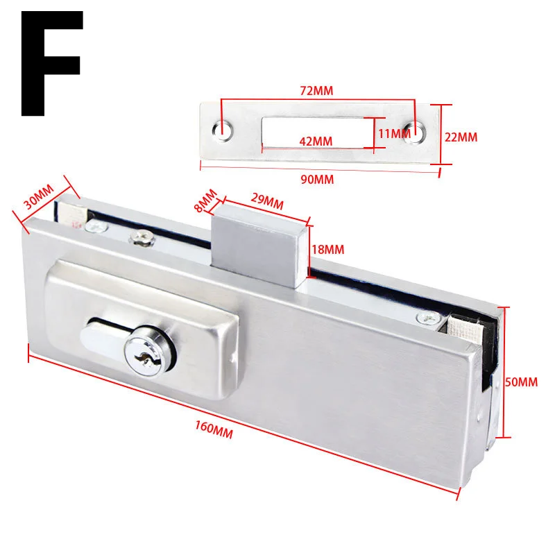 Imagem -04 - Frameless Glass Door Floor Lock Spring Clip 12 mm