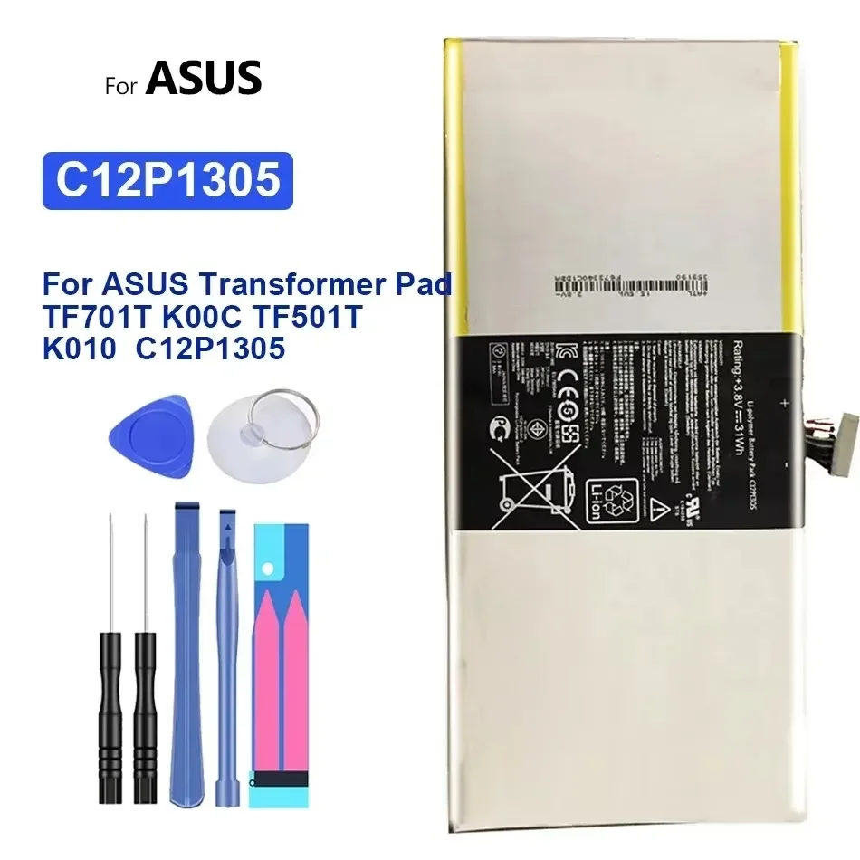 Tablet Battery For ASUS Transformer Pad TF701T, K00C, TF501T, K010, C12P1305, 7900mAh, Track Code