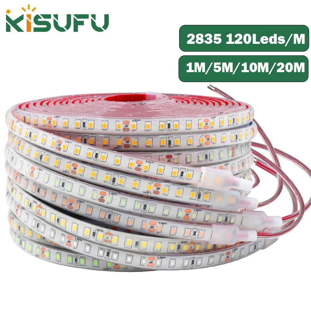 24V IP68 Waterproof LED Strip Light Red Ice Blue Green White Pink 2835 120Leds/M Outdoor Ribbon Rope LED Light 3000K 4000K 6000K