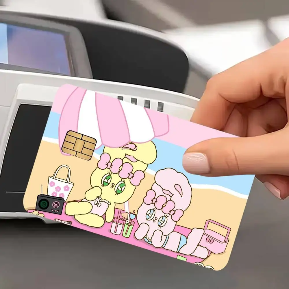 Cute Custom Esther B-Bunny Kawaii Game Anime Sticker Film Skin Cover Case for Small Large No Chip Debit Credit Card Front Side
