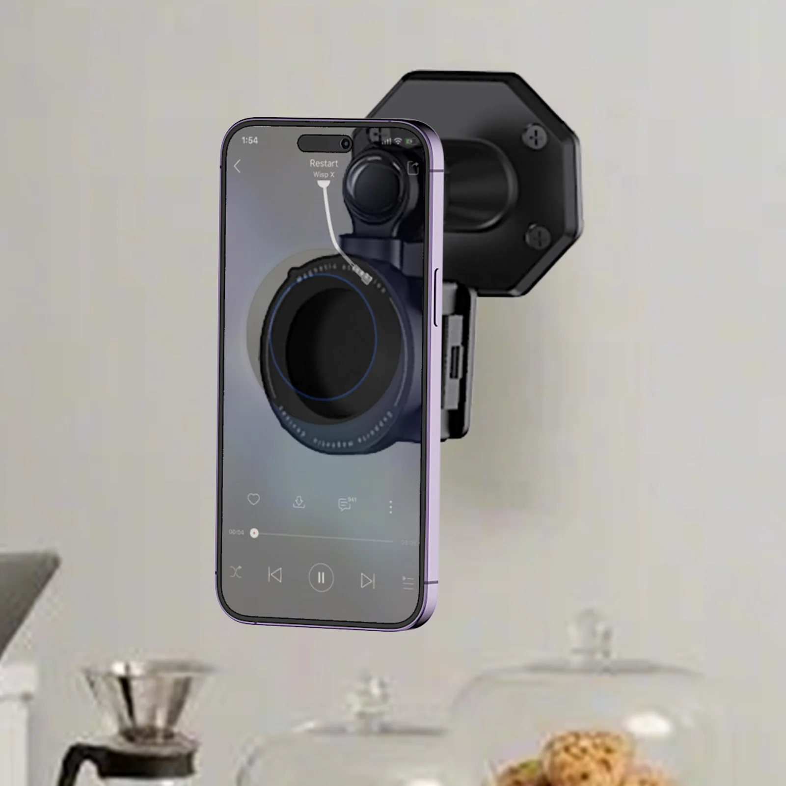 Xnyocn Magnetic Wall Mount Tablet Phone Holder Clip Stand for IPad Smartphone Kitchen Bathroom Bedroom Reading Support Brackets